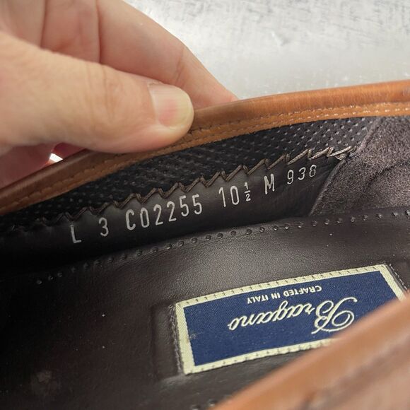 Bragano by Cole Haan Men's Two Tone Leather Loafers Black Brown 10.5 Italy - Picture 13 of 14